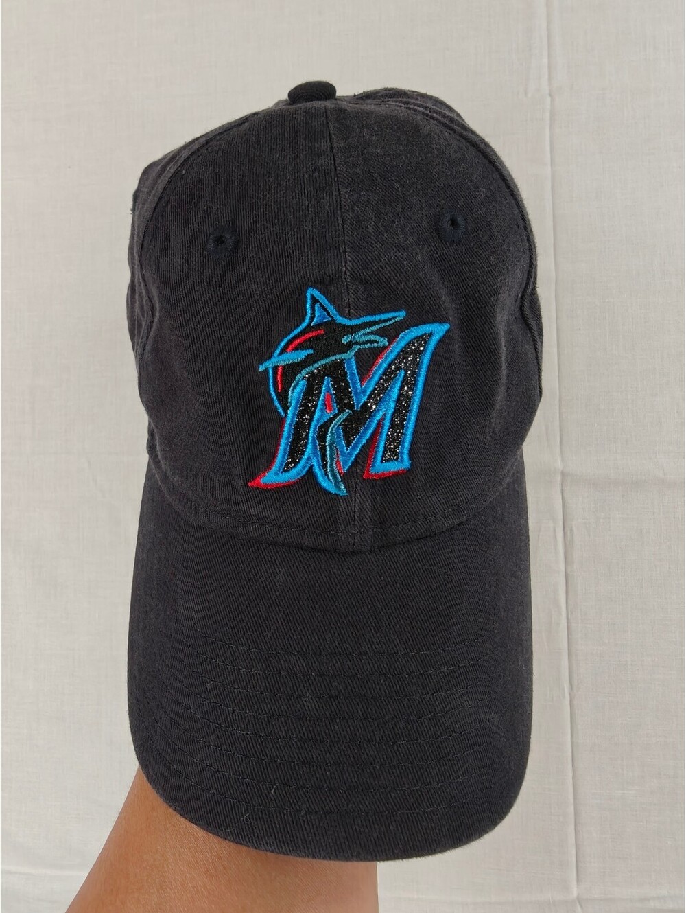 New Era Miami Marlins Black 9TWENTY Adjustable Baseball Cap Hat